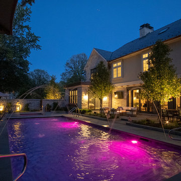River Forest, IL Rectilinear Swimming Pool with Hot Tub
