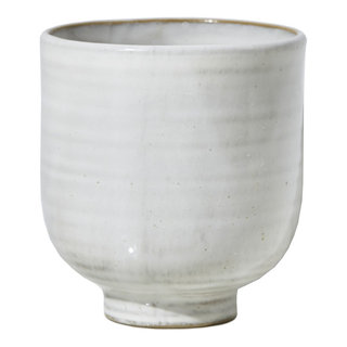 Serene Spaces Living Large Free-Form Edge Glazed Ceramic Bowl, Centerpiece for Vintage Weddings, Events, Measures 6 Long, 5.5 Wide, 2.75 Tall