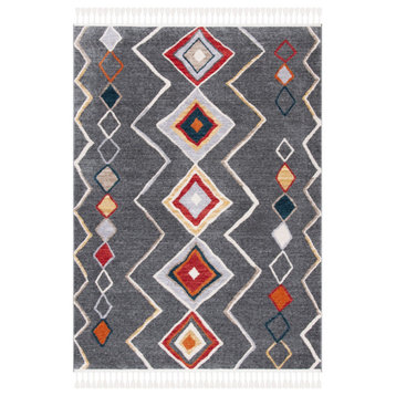 Safavieh Farmhouse Area Rug, FMH599, Dark Gray and Gold, 6'7"x9'