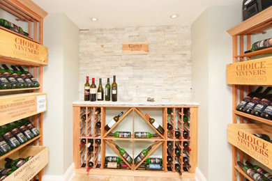 Example of a mid-sized trendy wine cellar design in Orange County