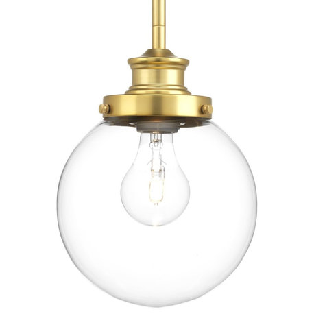 Progress Lighting 1-100W Medium Pendant, Natural Brass