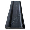 Nero Marquina Black Marble 4x12 Plaza Trim Molding Honed, 1 piece