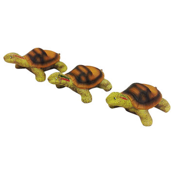 Animated Poly Resin Turtle Shaped Planter Pot Feet, Set of 3, Large