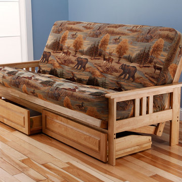Monterey Natural Frame with Canadian Mattress and Storage Drawers