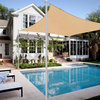 13x10Ft Rectangle Sun Shade Sail Canopy Awning 10Ft Detachable Pole Kit Outdoor