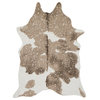 Metallic Accent Faux Cowhide Bryce Area Rug by Loloi II, Taupe Champagne, 6'2"x8