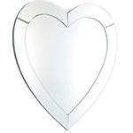 Meridian Furniture - Heart Collection Heart Shaped Contemporary Mirror - Set hearts aflutter with this Heart mirror from Meridian Furniture. This lovely piece features an all-over mirrored finish to tug at any decor enthusiast's heart strings. The contemporary design is well-suited to any modern room, from the foyer to the bedroom, and the big size of the mirror makes it a fitting option to grace the space above your bathroom sink or headboard.
