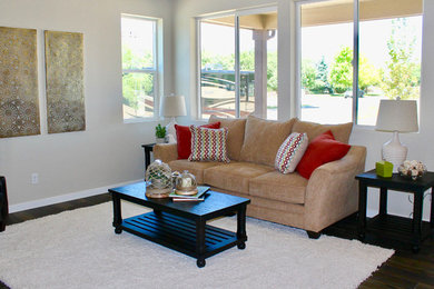 Example of a classic family room design in Denver