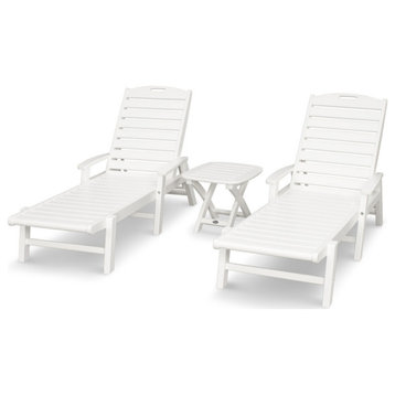 Trex Outdoor Furniture Yacht Club 3-Piece Chaise Set, Classic White