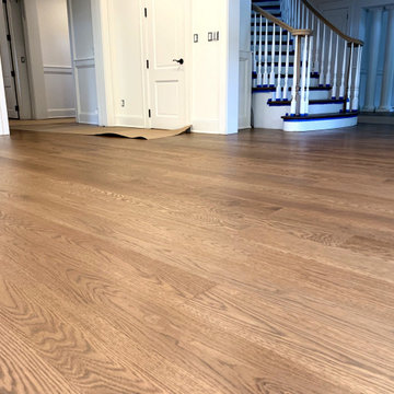 BELLE TERRE: 6" SELECT WHITE OAK INSTALLED & FINISHED W/ CUSTOM STAIN