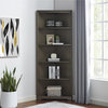 Furniture of America Blenham Transitional Wood Corner Bookcase in Antique Gray