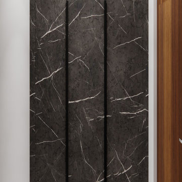Luxury Dark Marble Pattern Wardrobe Design