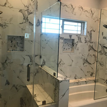 Bathroom Remodel with Blue Accent Tile