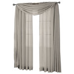 Royal Tradition - Abri Single Rod Pocket Sheer Curtain Panel, Gray, 50"x84" - Want your privacy but need sunlight? These crushed sheer panels can keep nosy neighbors from looking inside your rooms, while the sunlight shines through gracefully. Add an elusive touch of color to any room with these lovely panels and scarves. Sheers enhance the beauty of windows without covering them up, and dress up the windows without weighting them down. And this crushed sheer curtain in its many different colors brings full-length focus to your windows with an easy-on-the-eye color.