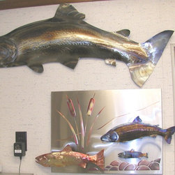 Stainless Steel and Copper Fish - Home Decor