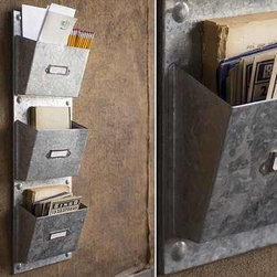 Galvanized Wall Pocket Organizer - Baskets