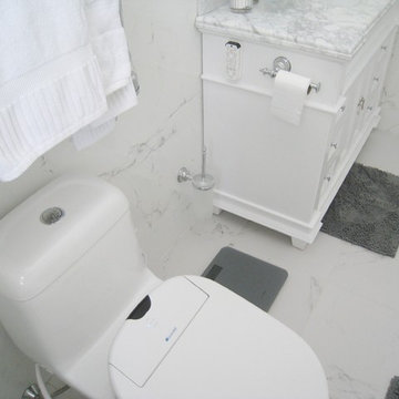 White marble bathroom, Vernon, CT