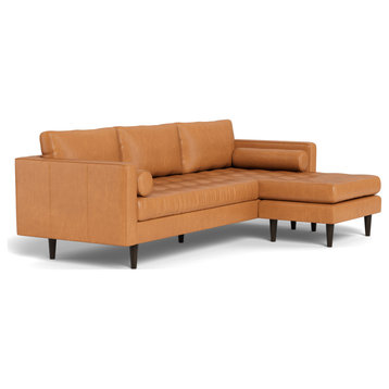 Ladybird Leather Reversible Sofa Chaise, Hudson Lager