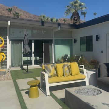 Palm Springs Rental with Breeze Block Wall by The Artist Shag