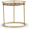 Modrest Gilcrest Glam Brown and Gold Marble End Table