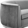 Julian Velvet Upholstered Chair, Gray, Chrome Base