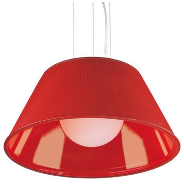1 Light Large Pendant - 19.5 Inches Wide by 9 Inches High-Chrome Finish-Red