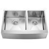 Vigo Farmhouse Stainless Steel Kitchen Sink, Faucet, Two Strainers and Dispense