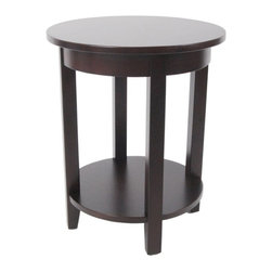 Alaterre Furniture - Alaterre Furniture Shaker Cottage Round Accent Table in Espresso - Side Tables And End Tables