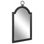 Uniek Inc. - Ohara Arch Wall Mirror, Black, 18x30 - The Ohara mirror brings traditional sophistication to your wall with its bold farmhouse design! Putting a modern twist on vintage design, the Ohara mirror features a trendy arch shape, with an ornamental, round loop at the top. This design gives it a pendant-inspired look, delivering a unique accent piece that looks great on any wall. The frame and top ornament are made from robust materials with a refined satin black finish, giving it an elegant appeal that is meant to stand out in all the right ways. The overall dimensions of this arched mirror are 18 inches wide by 1 inch deep by 29.75 inches tall, making it an outstanding focal point in your decorative space. Adding a feature like the Ohara wall mirror enhances your space by drawing in more light, allowing it to feel more open and spacious. This mirror looks fabulous whether you decide to hang it over a mantle, above a console, or over your vanity as a dazzling bathroom mirror. Regardless of where you hang it, the installation process takes a matter of minutes with metal D-ring hangers attached to the back.