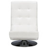 Elsa and White Faux Leather Upholstered Swivel Chair With Metal Base