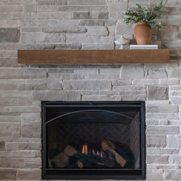 Custom Floating Maple Fireplace Mantel | Solid Hardwood Mantel Shelf