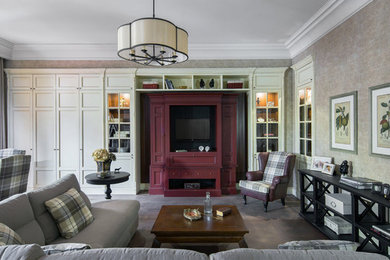 Example of a classic living room design in Moscow