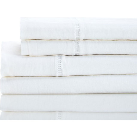 Linen Sheet Set, White, Queen