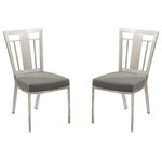 Armen Living - Cleo Dining Chairs, Gray and Stainless Steel, Set of 2 - The Cleo dining chair has an inviting aura. This seats are made of well padded Leatherette to make your dining experience more comfortable. The legs have beautiful stainless steel finish and will effortlessly complement your modern to contemporary home decor when combined with the Cleo dining table or any Armen Living stainless steel dining tables