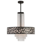 Livex Lighting - Livex Lighting 40666-07 Allendale - Five Light Chandelier - This spectacular bronze five light pendant will taAllendale Five Light Bronze Oatmeal Fabri *UL Approved: YES Energy Star Qualified: n/a ADA Certified: n/a  *Number of Lights: Lamp: 5-*Wattage:60w Medium Base bulb(s) *Bulb Included:No *Bulb Type:Medium Base *Finish Type:Bronze