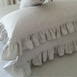 Natural Linen Ruffle Pillow Covers - Pillowcases And Shams