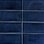 districtII - Indigo Blue Glazed Porcelain Subway Tile, 3"x6" - Price is per sq.ft