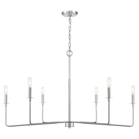 Savoy House Salerno 6-Light Chandelier, Polished Nickel