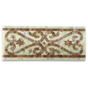 Marble Mosaic Border Listello Tile Everlasting Onyx Jade 5.5x13.4, 1 piece