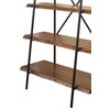 Benzara BM196029 Wooden Bookshelf ,Sturdy Metal Frame & 4 Shelves, Black & Brown