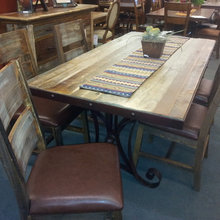 Cabin: Home-made Barn Wood Dining Table