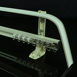 CHR8125 Ivory Double Curtain Tracks with Valance Track Wall Mount Curtain Rails - Window Treatment Accessories