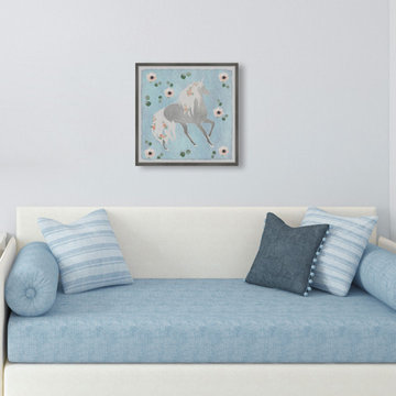 "Floral Unicorn Shadow" Framed Painting Print