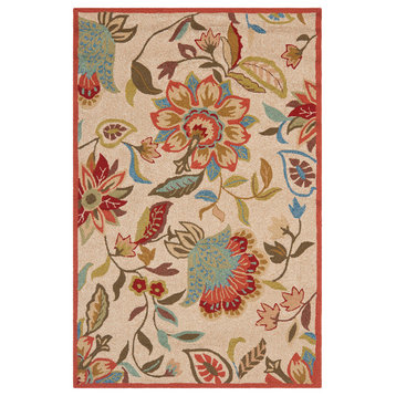 Safavieh Four Seasons Collection FRS435 Rug, Ivory/Rust, 3'6"x5'6"