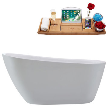 59" Streamline N3680BNK Freestanding Tub and Tray With Internal Drain