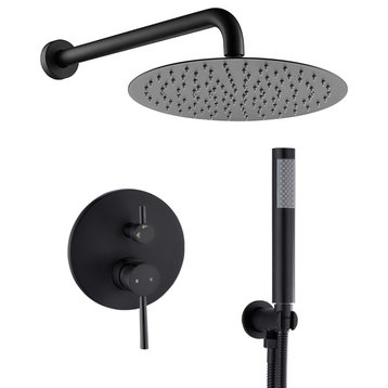 10" Wall Mounted Shower System, Matte Black