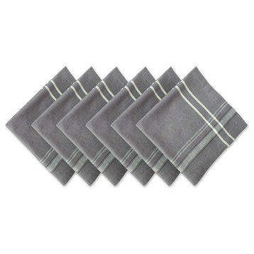 DII Gray Chambray French Stripe Napkin, Set of 6