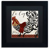 Color Bakery 'Roosters of Paris I' Art, Black Frame, Black Matte, 11"x11"