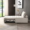 Versatile Pull-Out Sofa Bed, Soft Ottoman Sleeper Sofas, Beige, Fabric