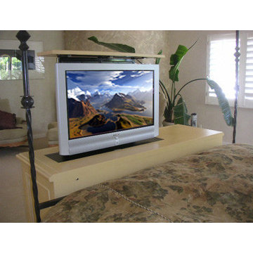 Motorized Mount in custom furniture - Open